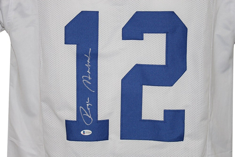 Roger Staubach Autographed Dallas Cowboys Custom White Jersey (BAS)