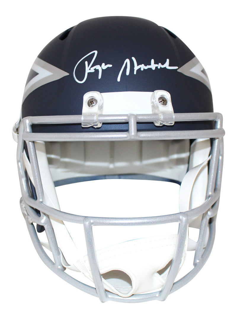 Roger Staubach Autographed Dallas Cowboys AMP Full Size Replica Helmet BAS