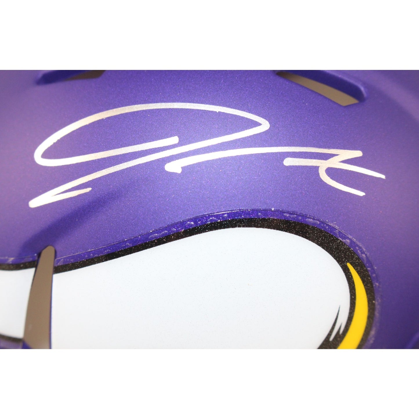 Jordan Addison Minnesota Vikings Autographed Mini Helmet Beckett BAS