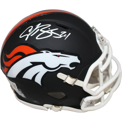 Champ Bailey Denver Broncos Autographed Black Matte Mini Helmet Beckett