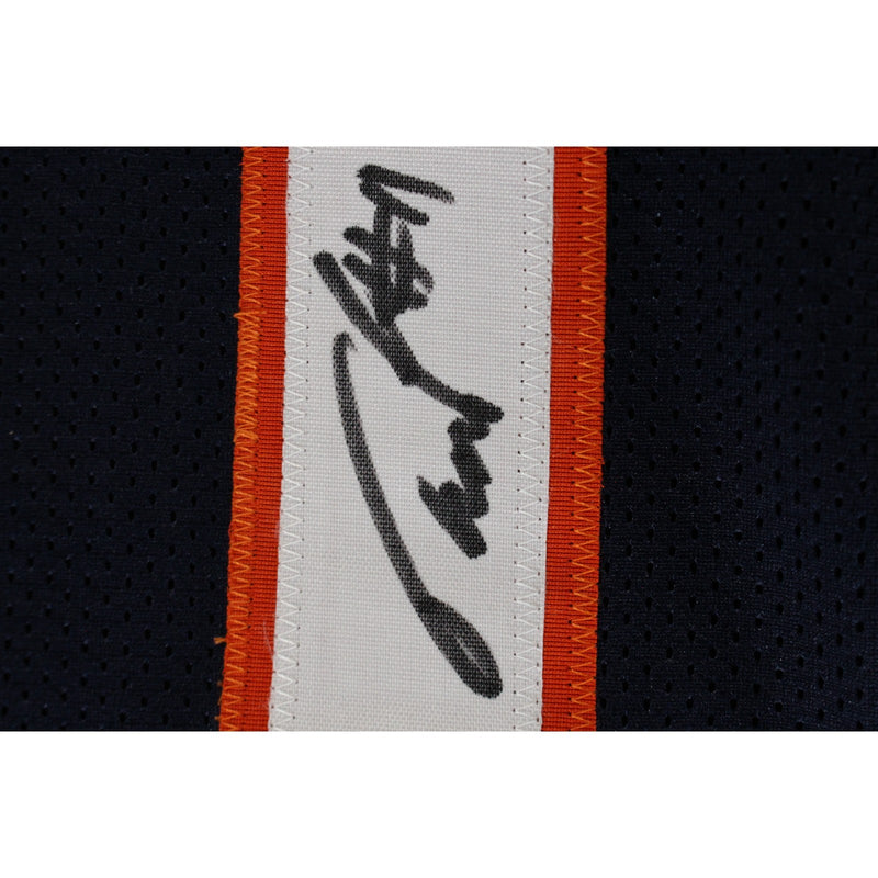 Troy Franklin Autographed Blue Pro Style Football Jersey