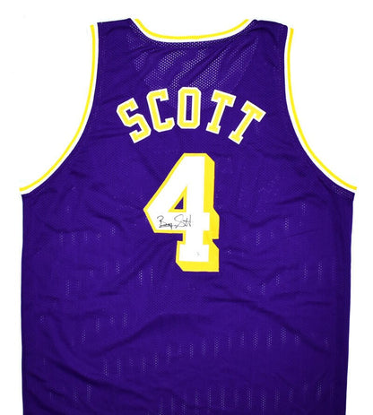 Byron Scott Autographed Los Angeles Purple Custom Jersey