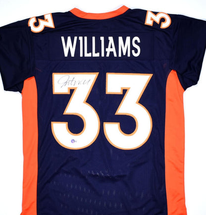 Javonte Williams Autographed Denver Broncos Blue Custom Jersey