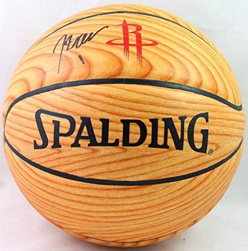 John Wall Autographed Houston Rockets Wood Grain Basketball