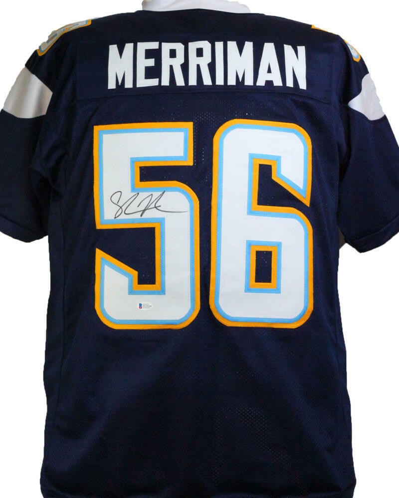 Shawne Merriman Signed San Diego Chargers Style Blue Custom Jersey