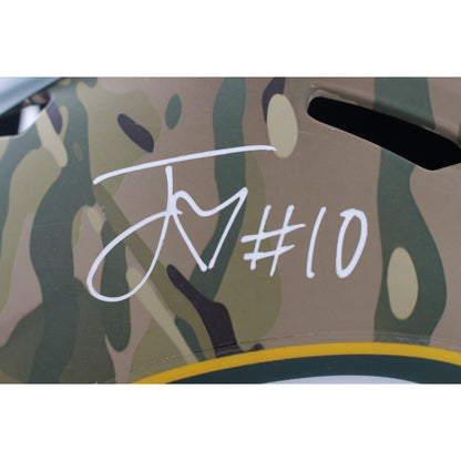 Jordan Love Signed Green Bay Packers Full Size Camo Helmet