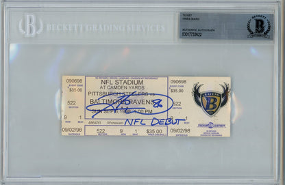 Hines Ward Autographed Pittsburgh Steelers NFL Debut Ticket (Beckett Slab)