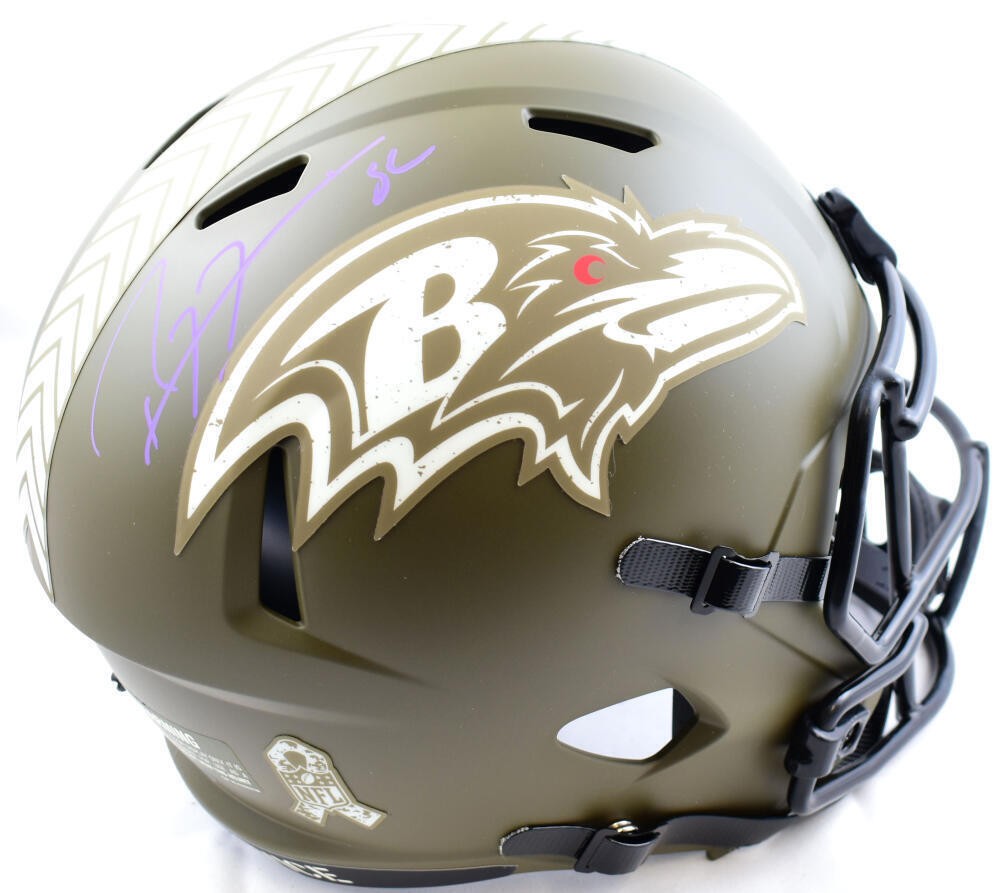 Ray Lewis Signed Baltimore Ravens Salute to Service Full Size Helmet