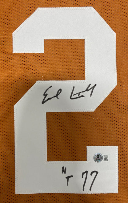 Earl Campbell Signed Texas Longhorns Custom Jersey (HT 77) Beckett BAS