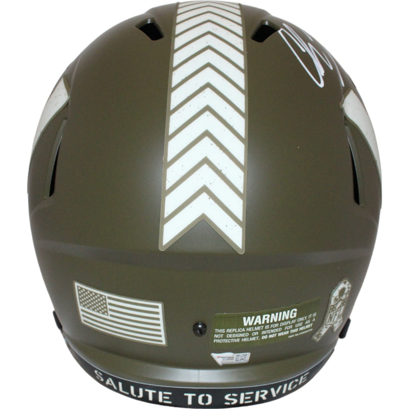 Chase Young Signed Washington Commanders Full Size Salute to Service Helmet