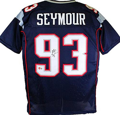 Richard Seymour Autographed Blue Custom Jersey