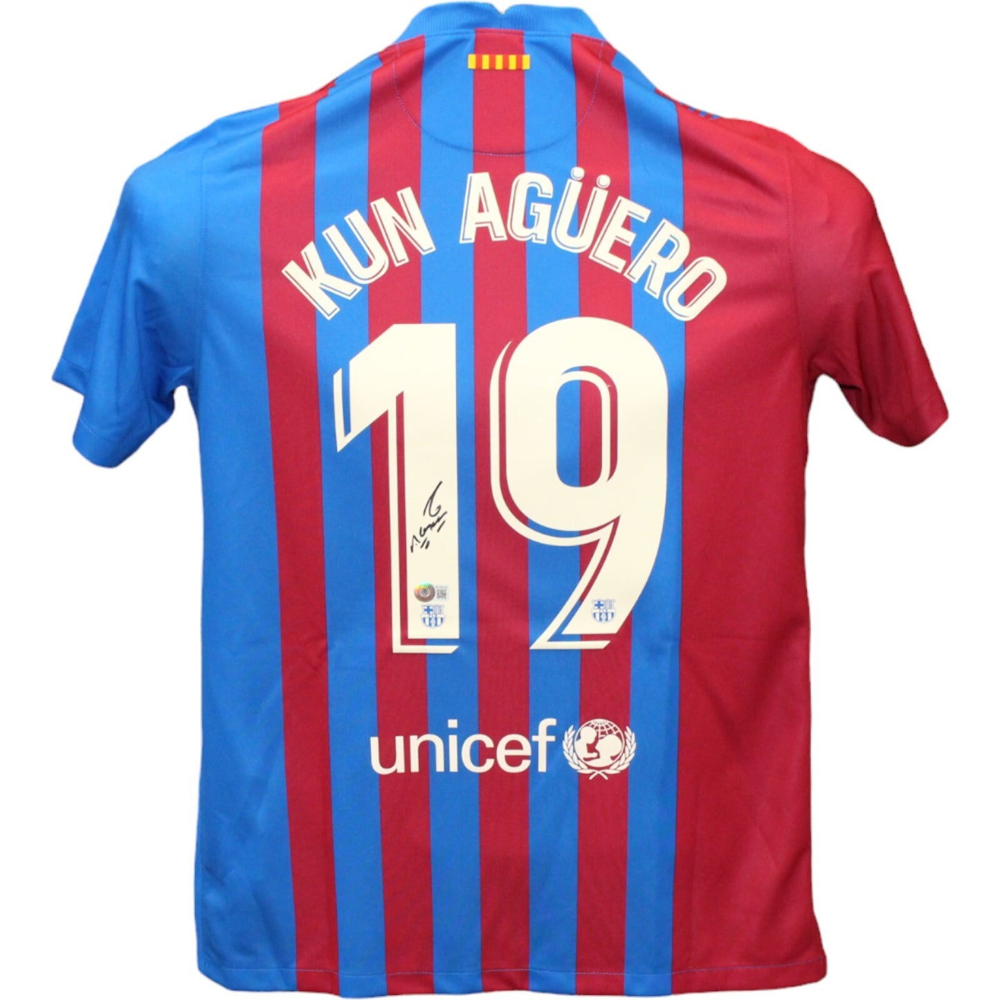Sergio Aguero Autographed Barcelona F.C. Soccer Jersey (Beckett)
