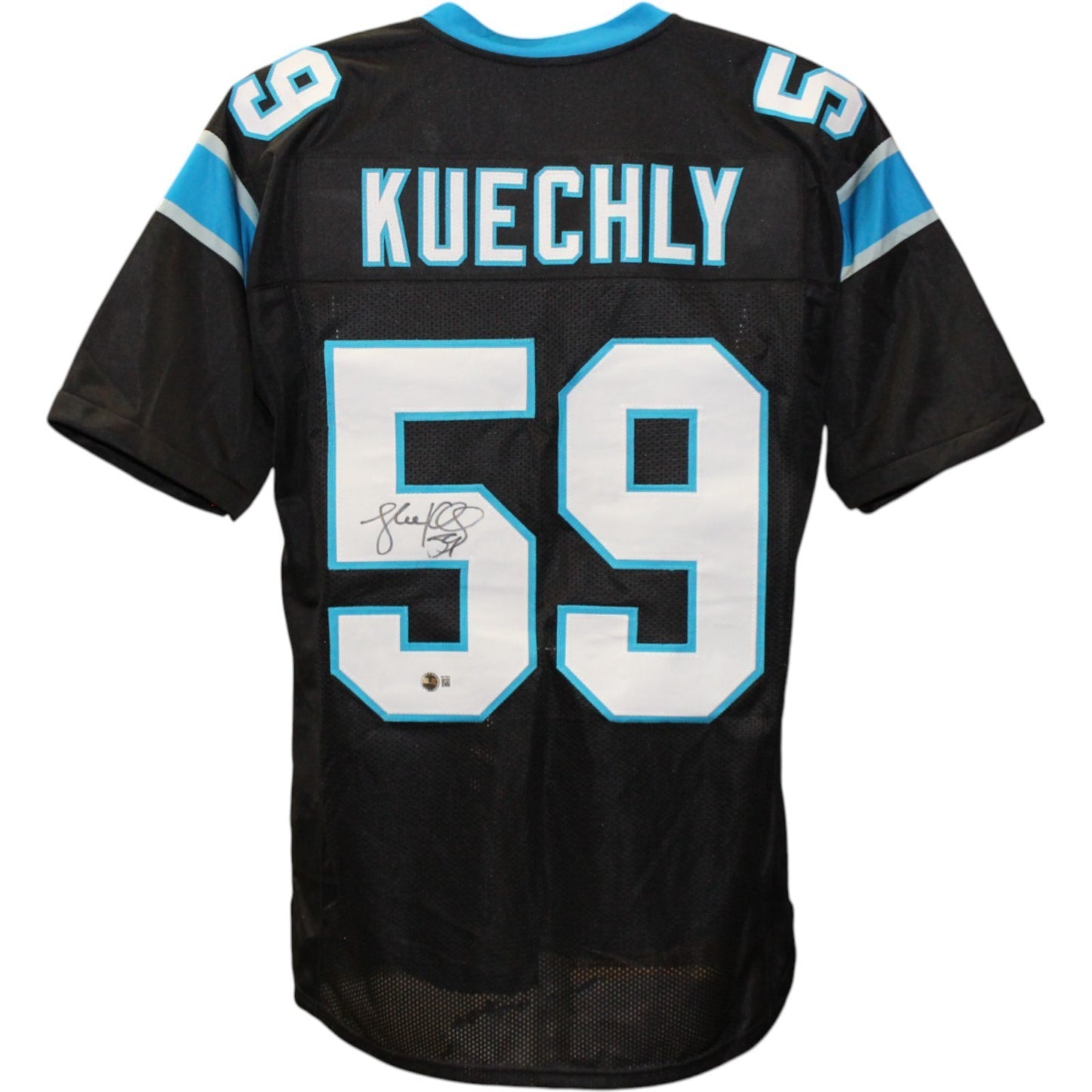 Luke Kuechly Autographed Black Custom Jersey (Beckett Witnessed)