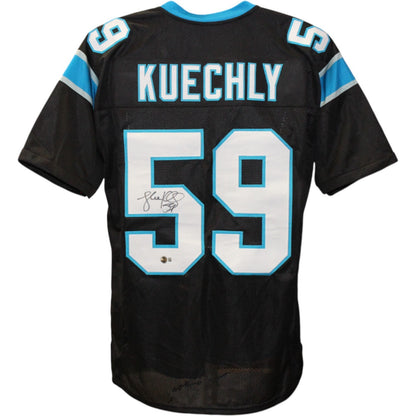 Luke Kuechly Autographed Black Custom Jersey (Beckett Witnessed)