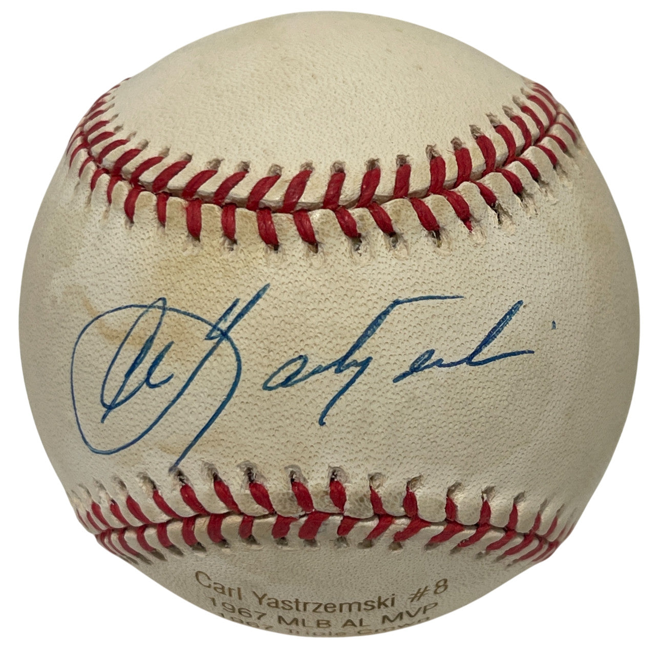 Carl Yastrzemski Signed American League Engraved Stat Baseball LE 8/8 JSA