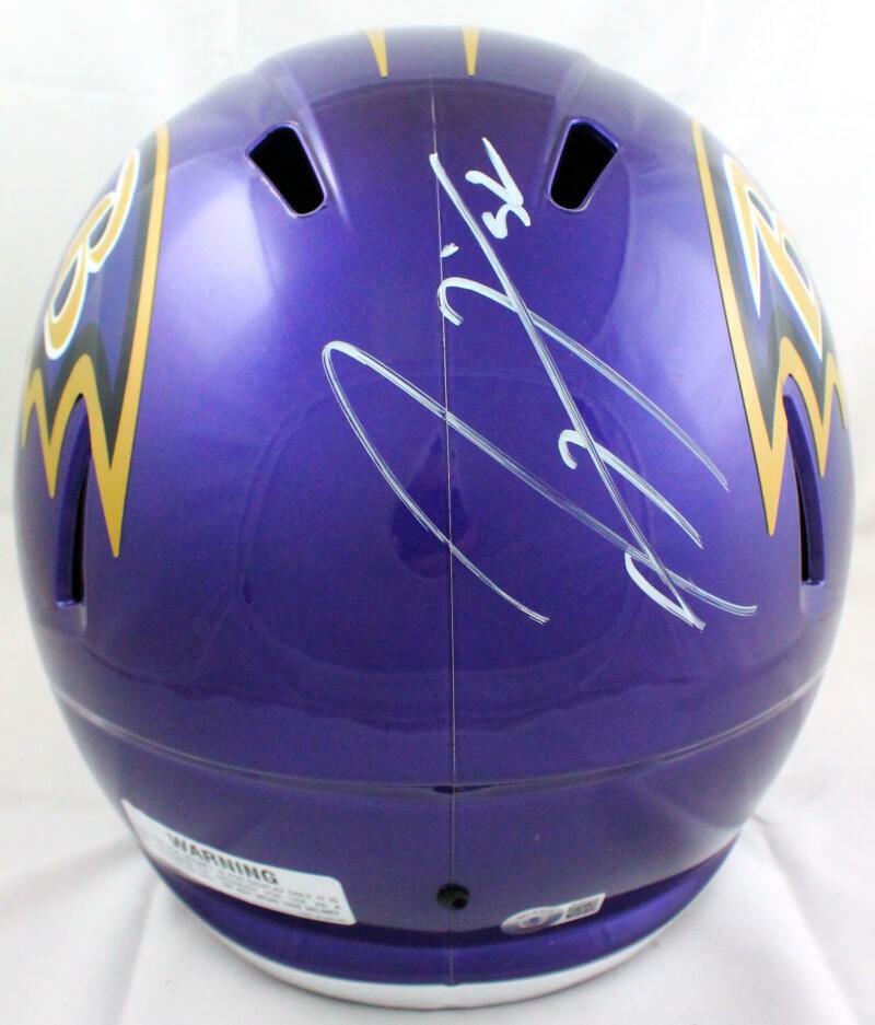 Ray Lewis Autographed Baltimore Ravens Full Size Flash Speed Helmet