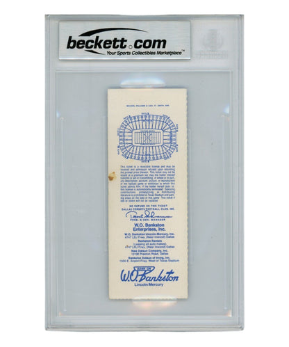 Tony Dorsett Autographed Dallas Cowboys 1983 Ticket Stub BAS Slabbed