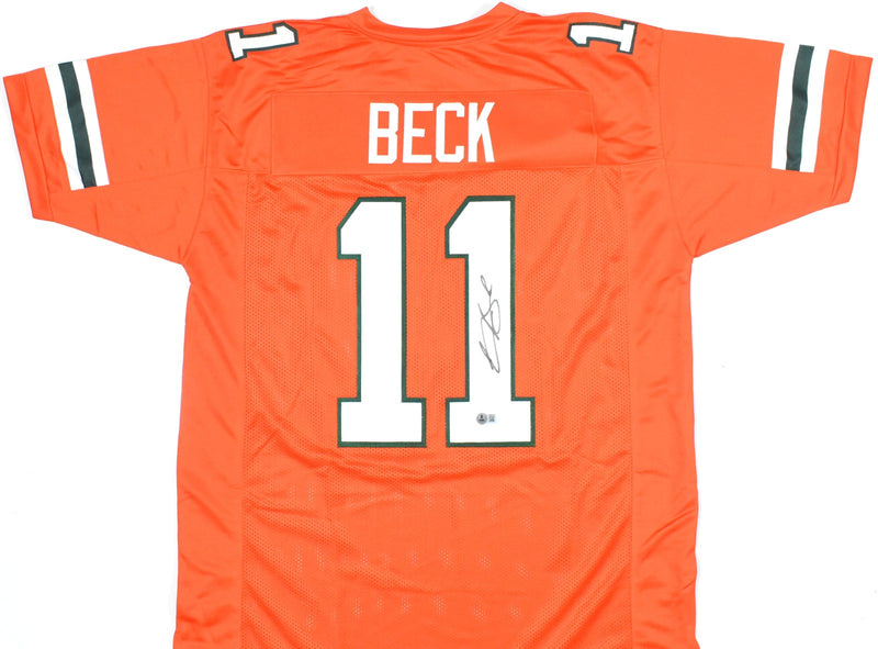 Carson Beck Autographed Miami Hurricanes Custom Orange Jersey