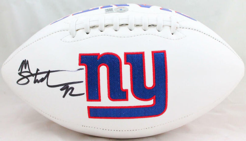 Michael Strahan Signed New York Giants Logo Football