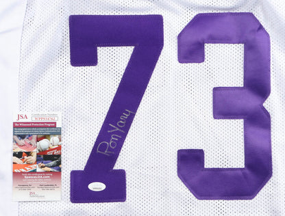 Ron Yary Signed Minnesota Vikings White Custom Jersey