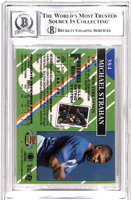 Michael Strahan Signed 1993 Stadium Club Card - Beckett Grade 10 Auto
