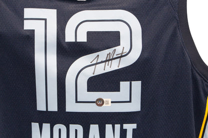 Ja Morant Signed Memphis Grizzlies Navy Nike Basketball Jersey
