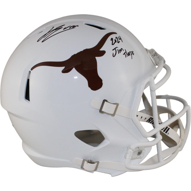 Jahdae Barron Signed Texas Longhorns Full Size Helmet "2024 Jim Thorpe"