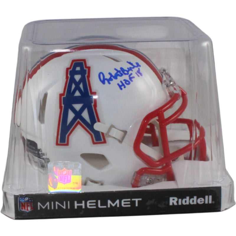 Robert Brazile Signed Houston Oilers Throwback Mini Helmet (HOF Inscription)