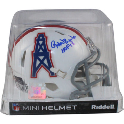 Robert Brazile Autographed Houston Oilers Throwback Mini Helmet HOF