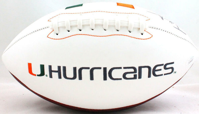 Frank Gore Autographed Miami Hurricanes Logo Football - Black
