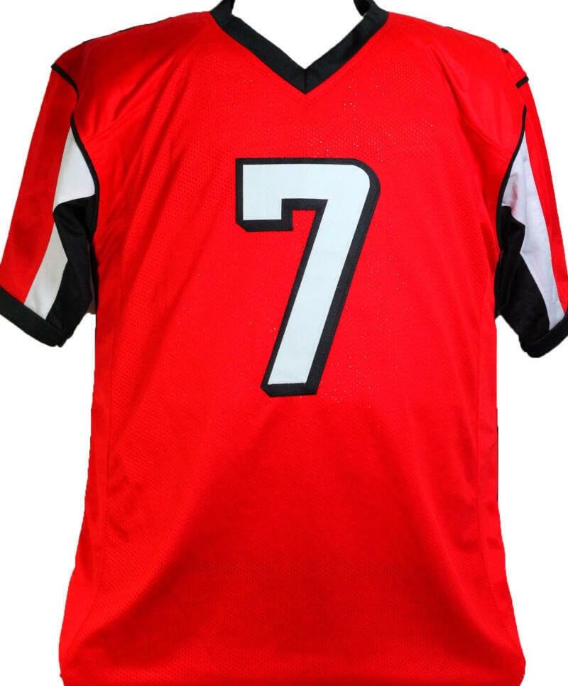 Michael Vick Signed Red Custom Football Jersey