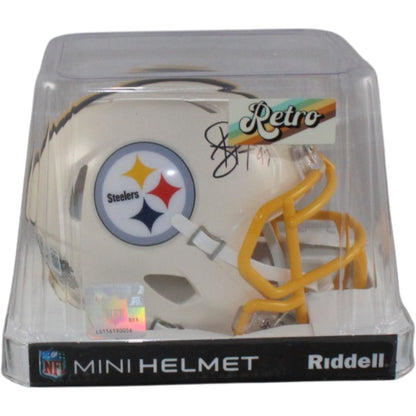 Troy Polamalu Autographed Pittsburgh Steelers Retro Mini Helmet