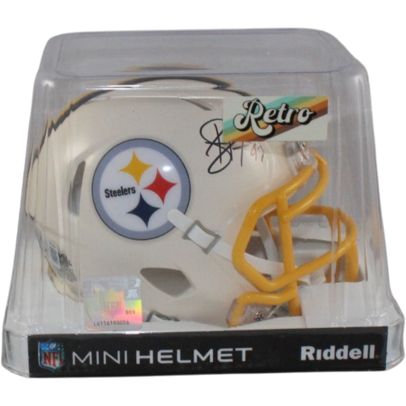 Troy Polamalu Autographed Pittsburgh Steelers Retro Mini Helmet