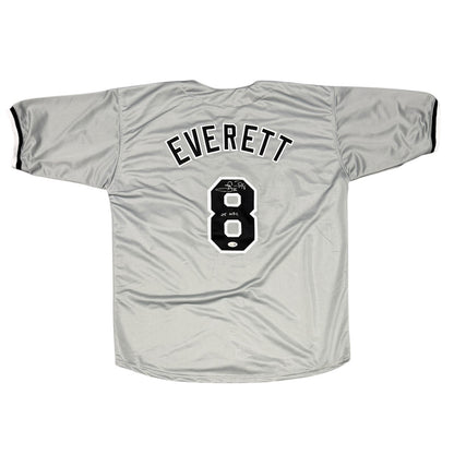 Carl Everett Signed Chicago White Sox Custom Grey Jersey JSA Witness