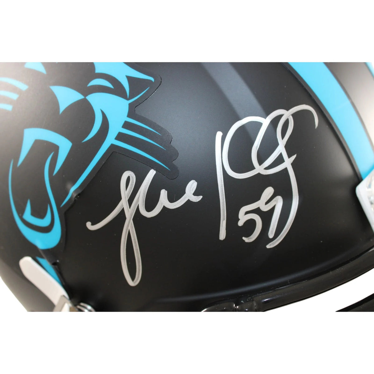 Luke Kuechly Signed Carolina Panthers Full Size Helmet - 2022 Alternate