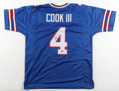 James Cook Signed Buffalo Bills Blue Custom Jersey
