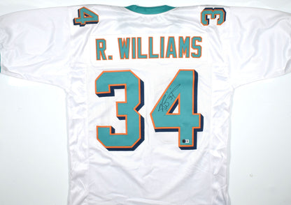 Ricky Williams Autographed Miami Dolphins Custom White Jersey