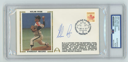 Nolan Ryan Signed First Day Cover Strikeout Record PSA Authentic