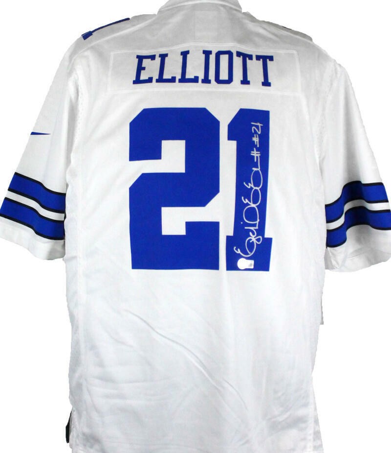 Ezekiel Elliott Signed Dallas Cowboys White Nike Game Jersey