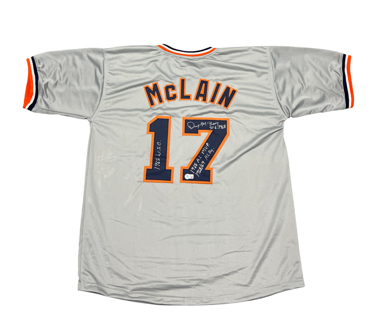 Denny McLain Detroit Tigers Signed Custom Jersey with 4 Inscriptions