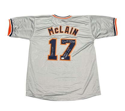Denny McLain Detroit Tigers Signed Custom Jersey with 4 Inscriptions