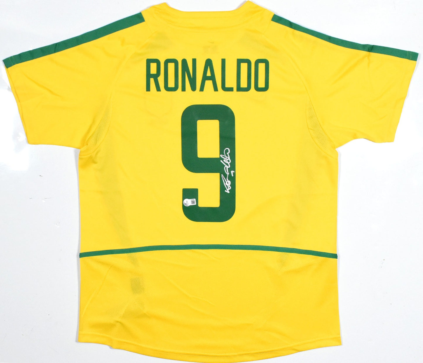 Ronaldo Autographed Brazil Home Soccer Jersey