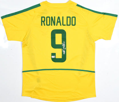 Ronaldo Autographed Brazil Home Soccer Jersey