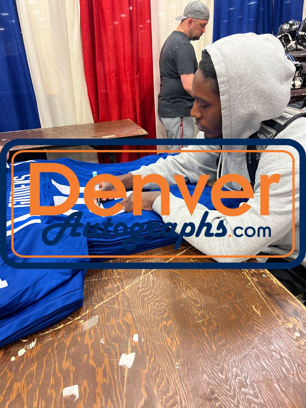 DJ Giddens Autographed Blue Pro Style Custom Jersey