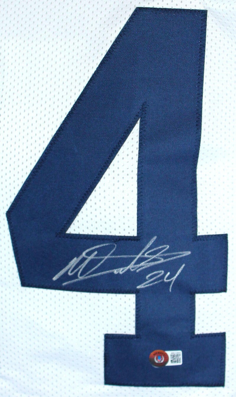 Miles Sanders Autographed White Custom College Jersey