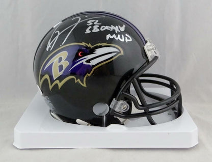 Ray Lewis Signed Baltimore Ravens Mini Helmet with SB MVP Inscription