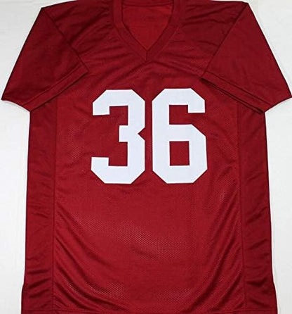 Steve Owens Signed Maroon Custom College Style Jersey with Heisman Inscription
