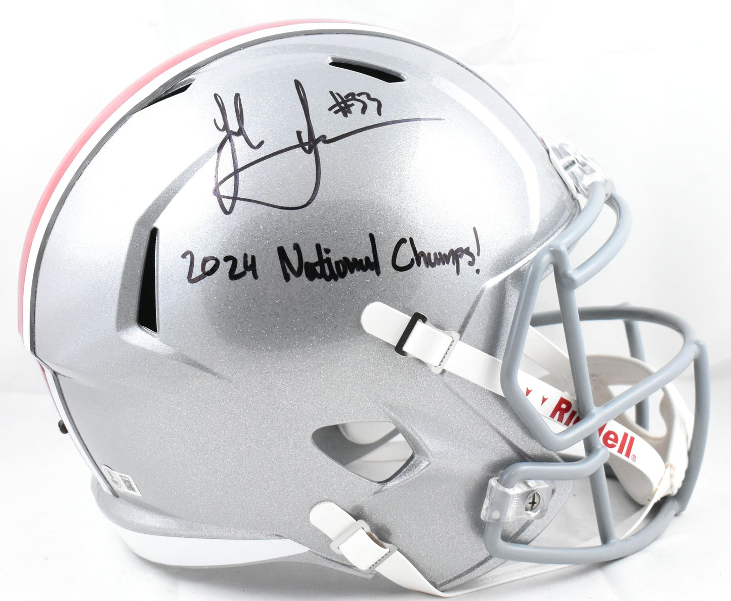 Jack Sawyer Signed Ohio State Full Size Speed Helmet - 2024 National Champs