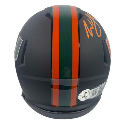 Willis McGahee Signed Miami Hurricanes Miami Nights Mini Helmet "01 Champs"