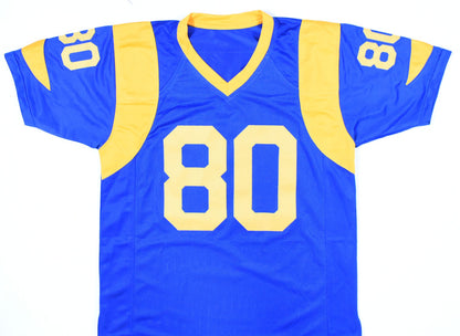 Isaac Bruce Signed St. Louis Rams Custom Blue Jersey